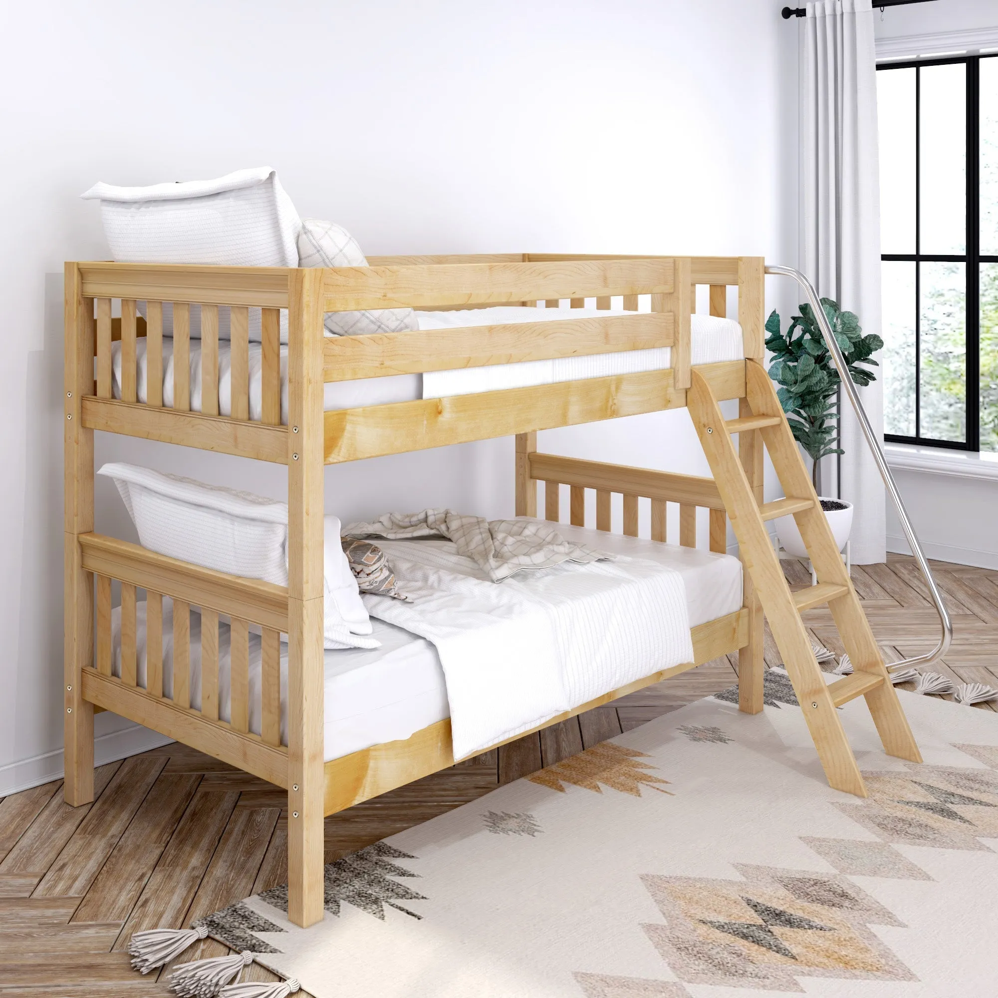 Maxtrix Twin Low Bunk Bed with Ladder
