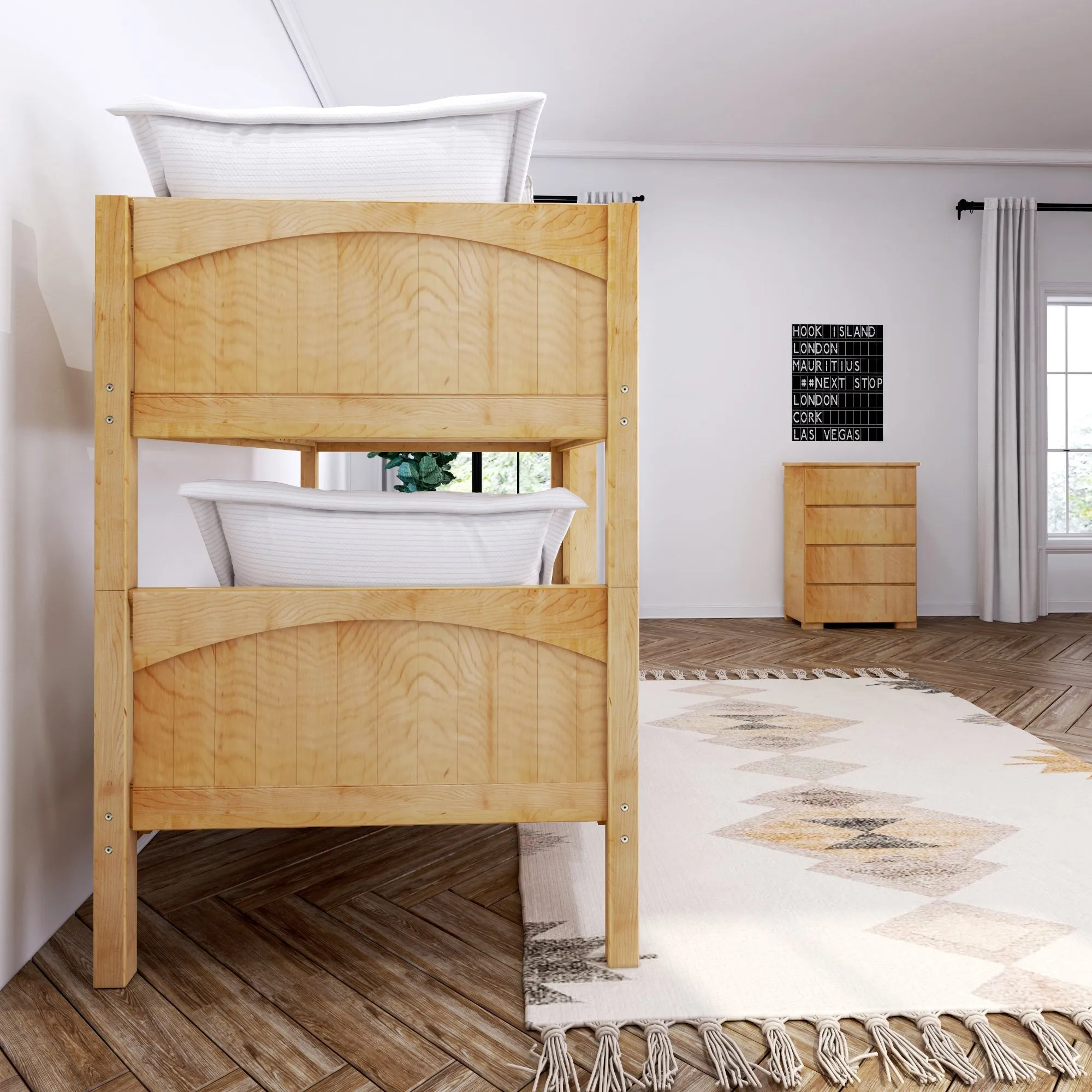 Maxtrix Twin Low Bunk Bed with Ladder