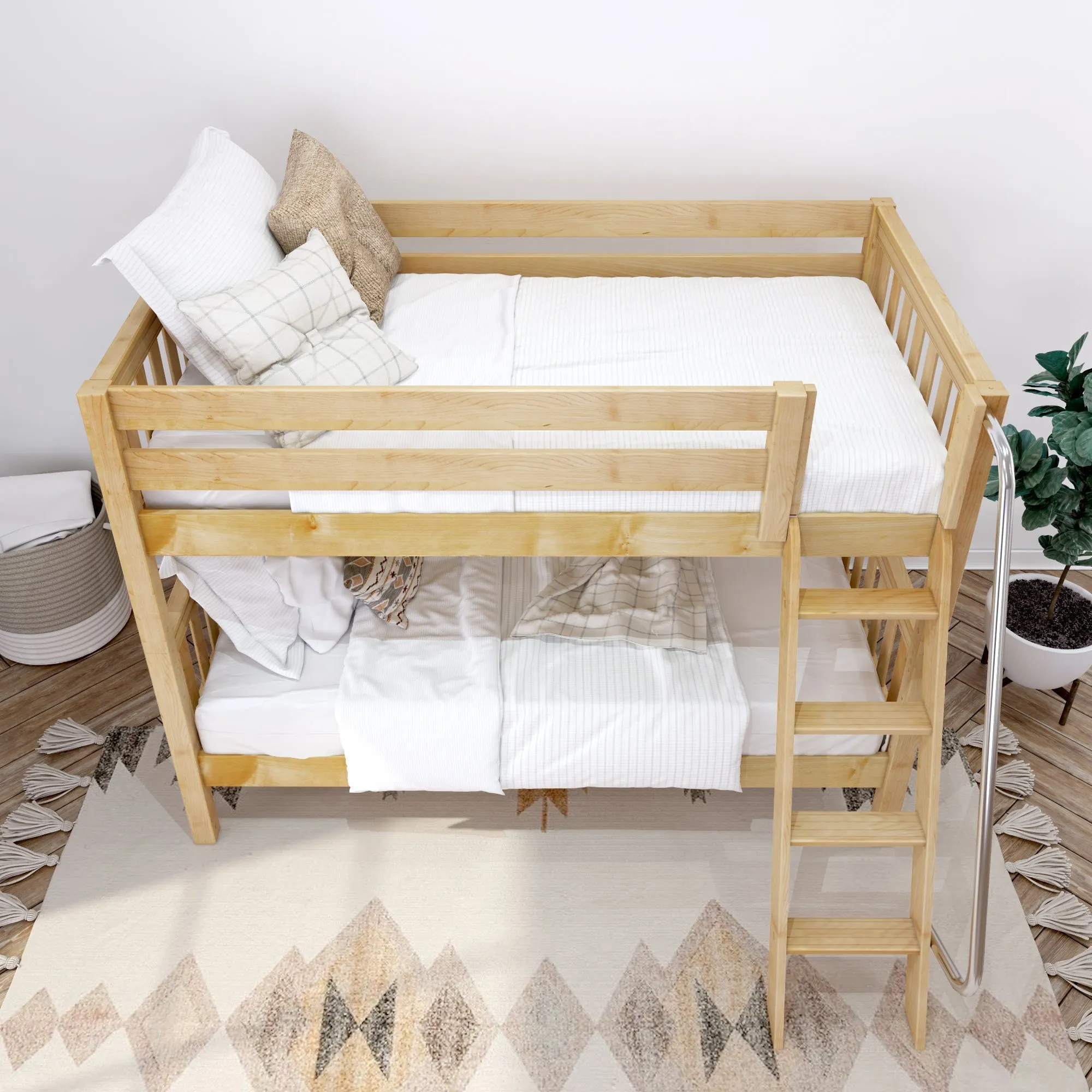 Maxtrix Twin Low Bunk Bed with Ladder