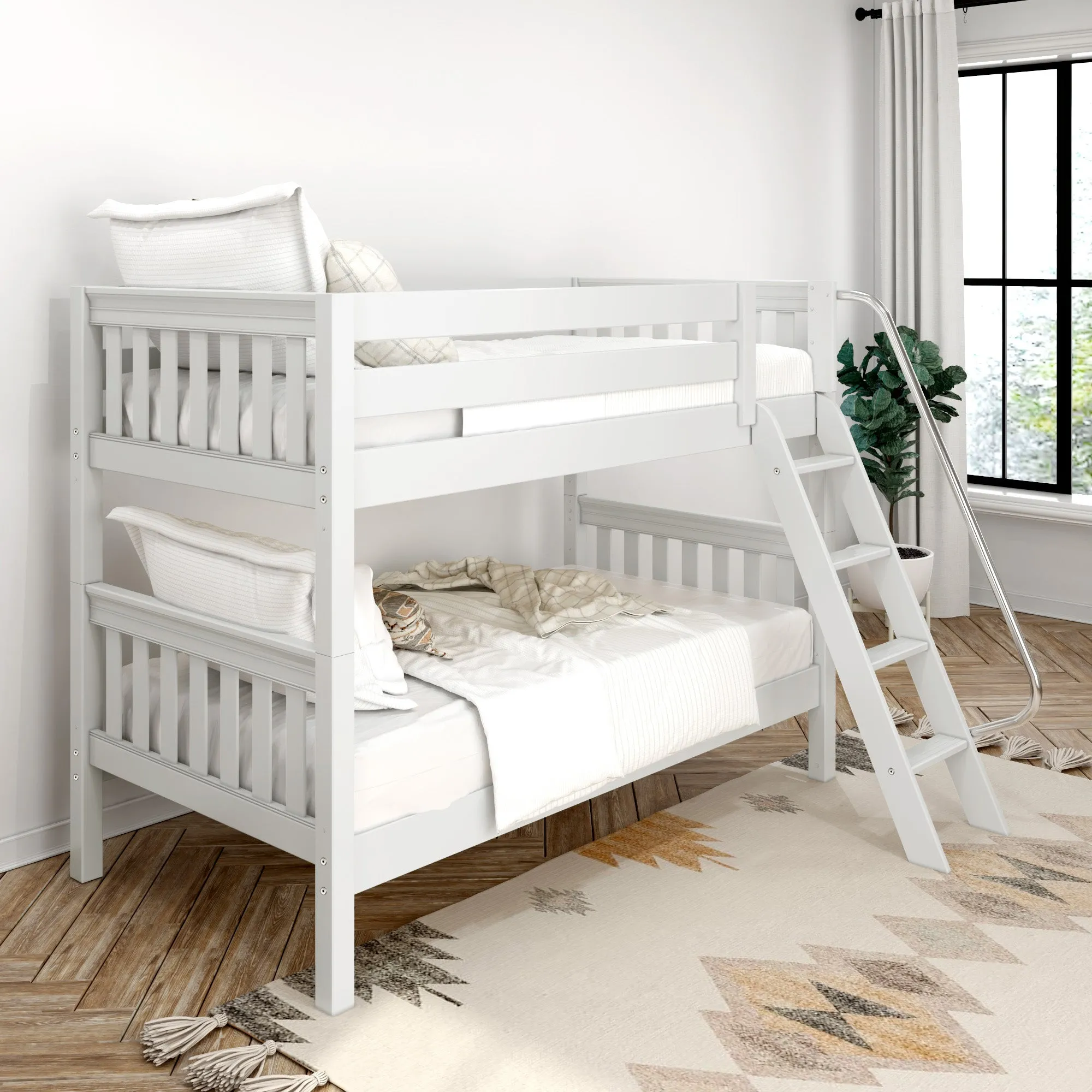 Maxtrix Twin Low Bunk Bed with Ladder