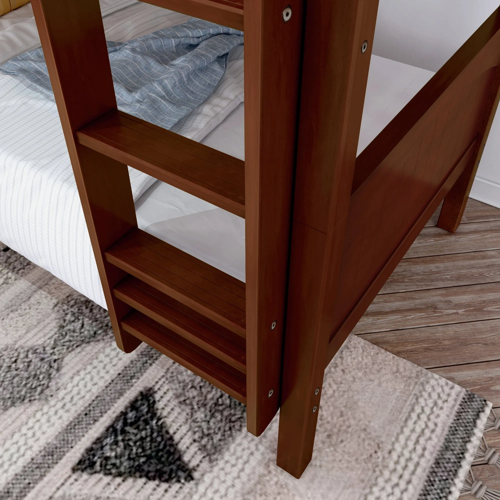 Maxtrix Twin Low Bunk Bed with Ladder