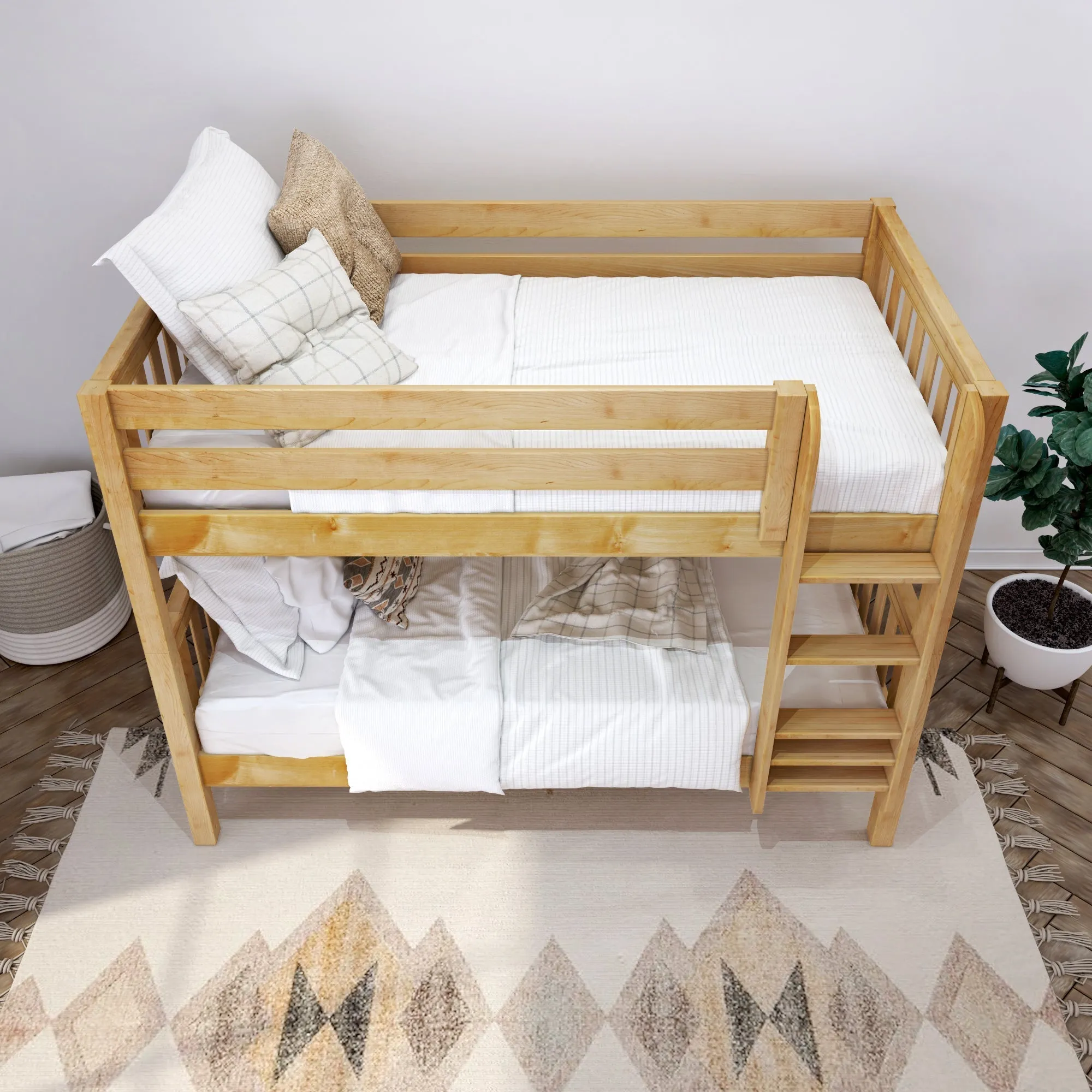 Maxtrix Twin Low Bunk Bed with Ladder