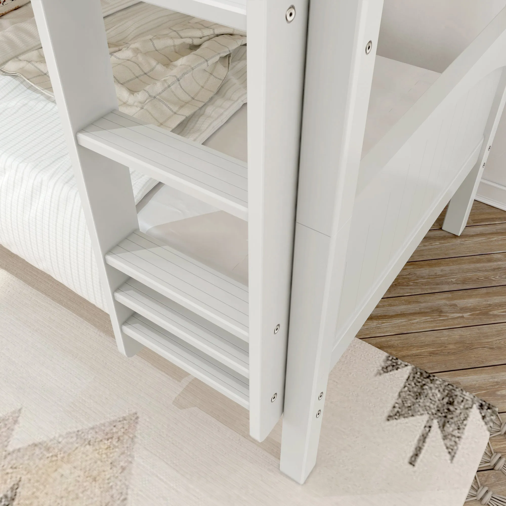 Maxtrix Twin Low Bunk Bed with Ladder