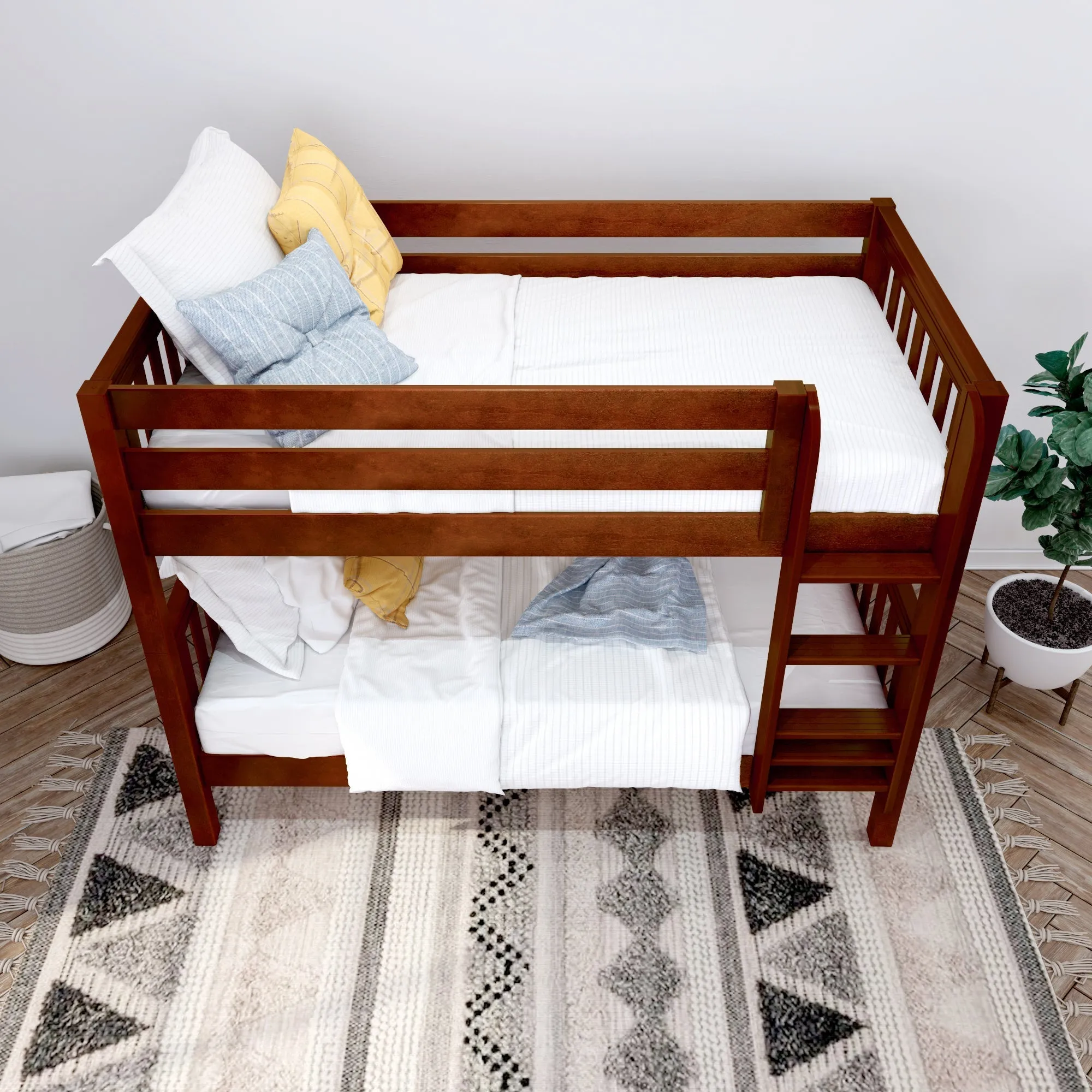 Maxtrix Twin Low Bunk Bed with Ladder