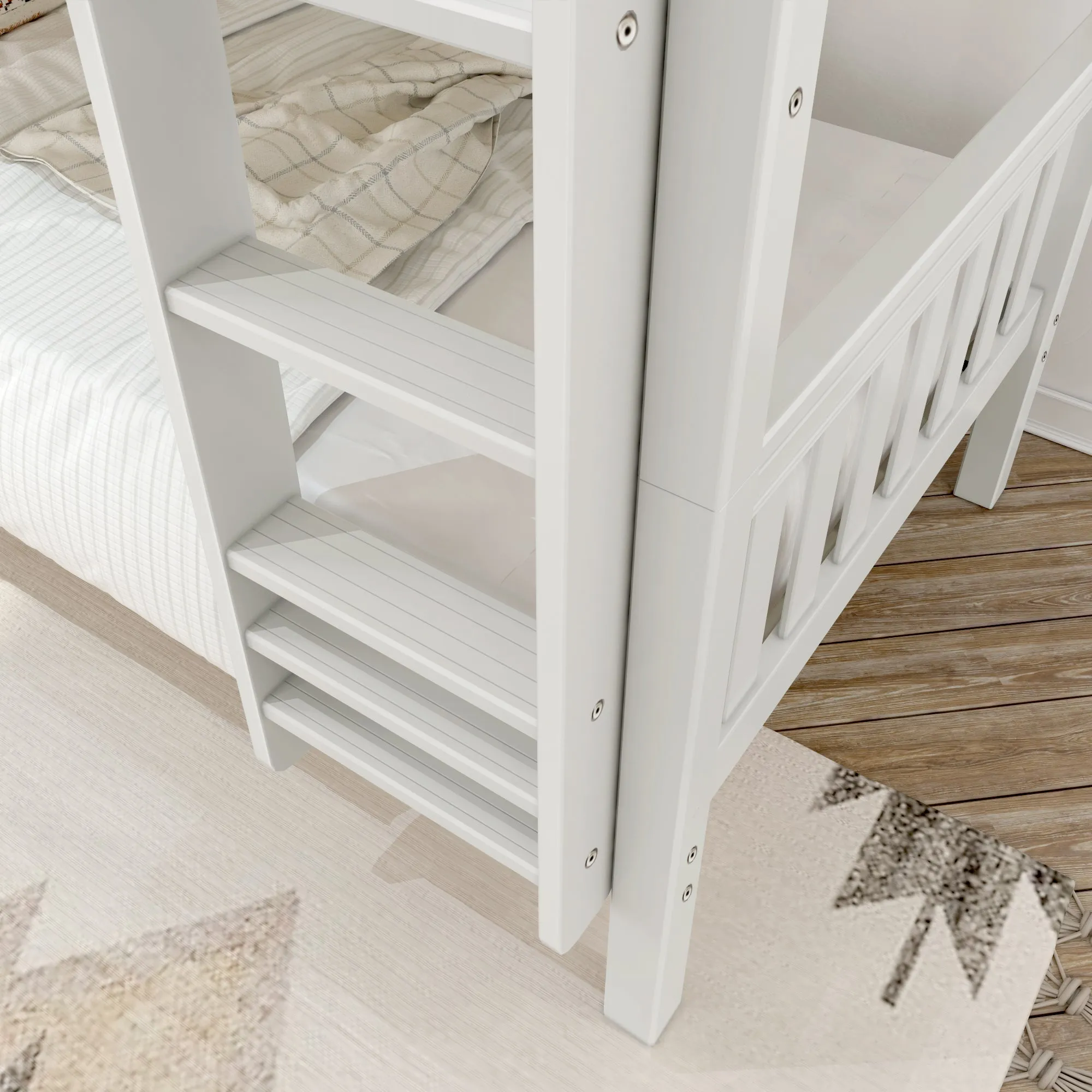 Maxtrix Twin Low Bunk Bed with Ladder