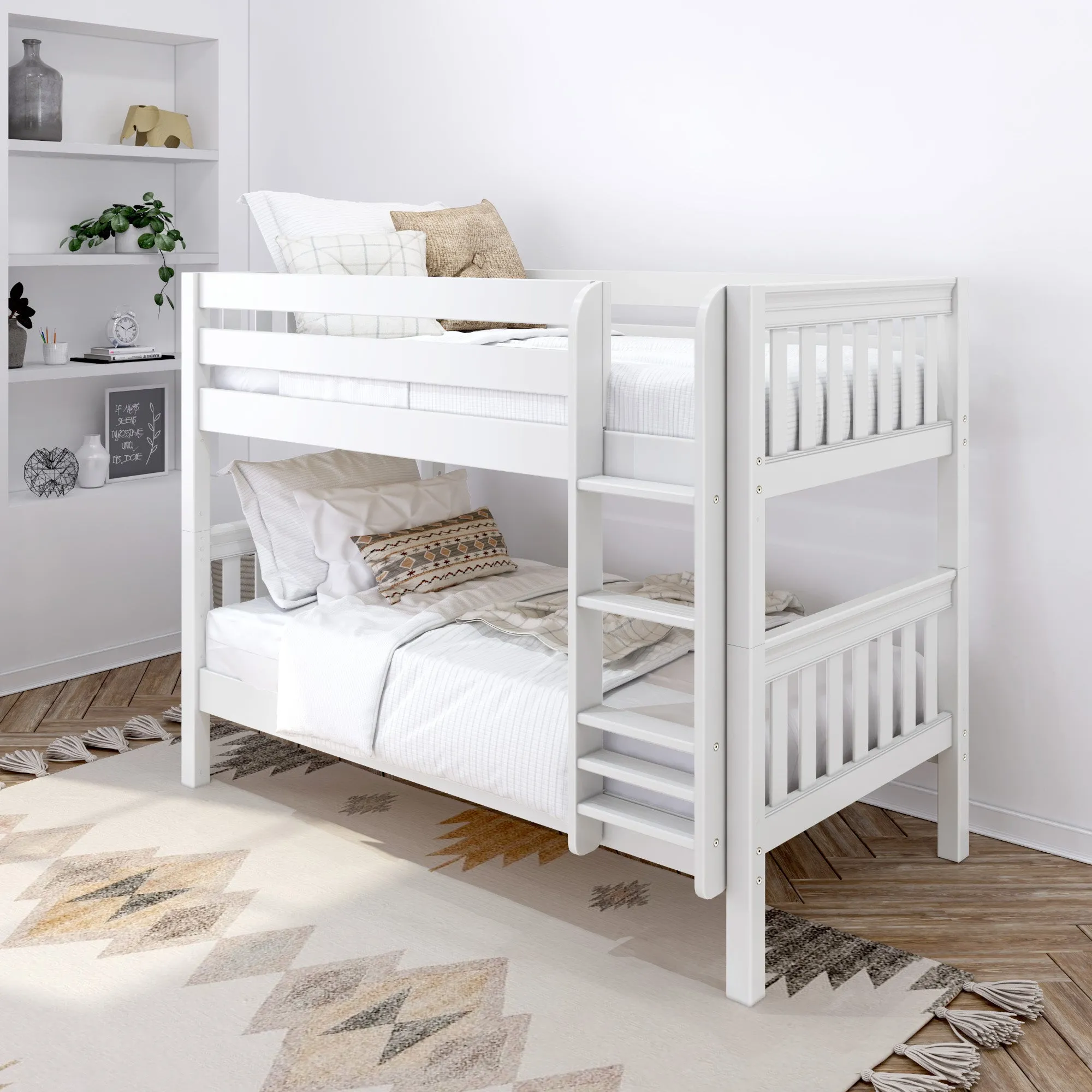 Maxtrix Twin Low Bunk Bed with Ladder