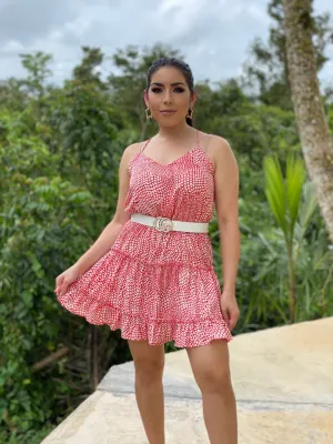 Mixed Dot Ruffle Dress