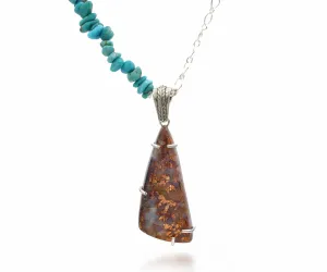 Native Copper and Turquoise Silver Necklace