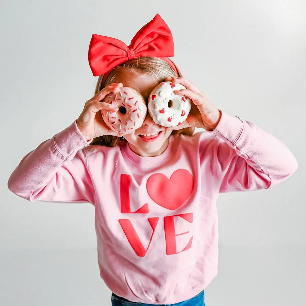 Navy LOVE Sweatshirt PUFF PRINT