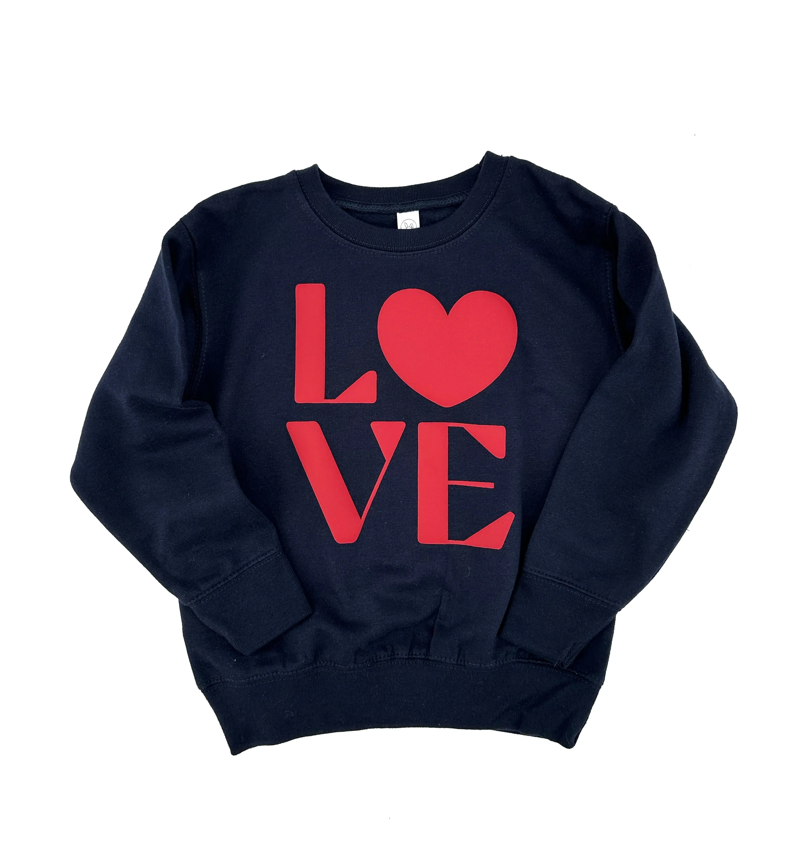 Navy LOVE Sweatshirt PUFF PRINT