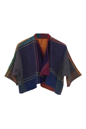 NEW! Plaid Wool Waterfall Bolero No.15