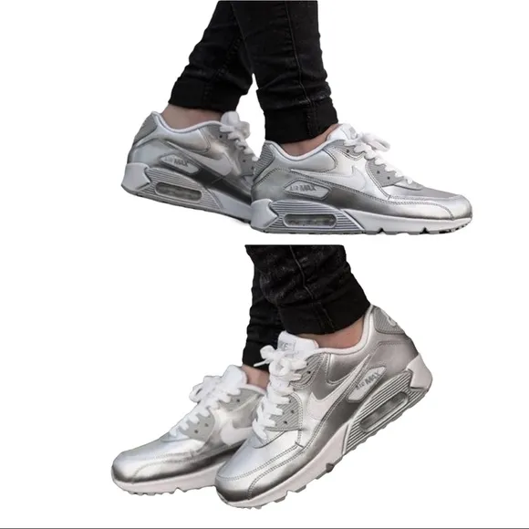 Nike Air Max 90 Metallic Silver Sneakers