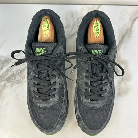 Nike Men's Air Max 90 Black Chlorophyll Running Shoes Sneakers, 11.5