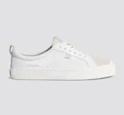 OCA Low White Premium Leather Vintage White Suede Sneaker Women