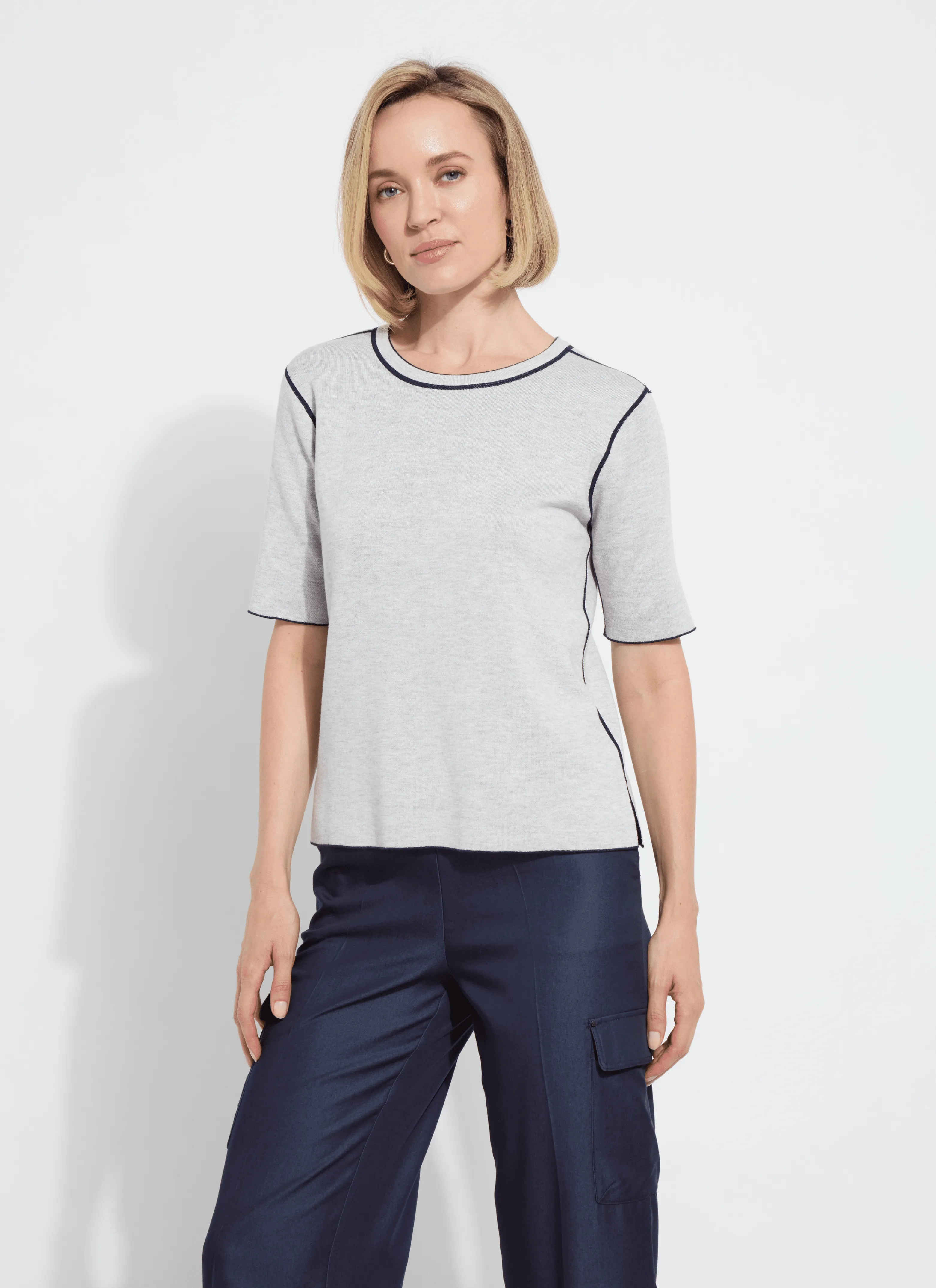 Odessa Reversible Knit Short Slv Tee