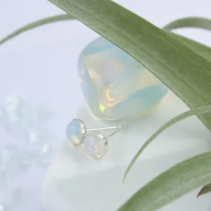 Opal Stone Earrings | Sterling Silver