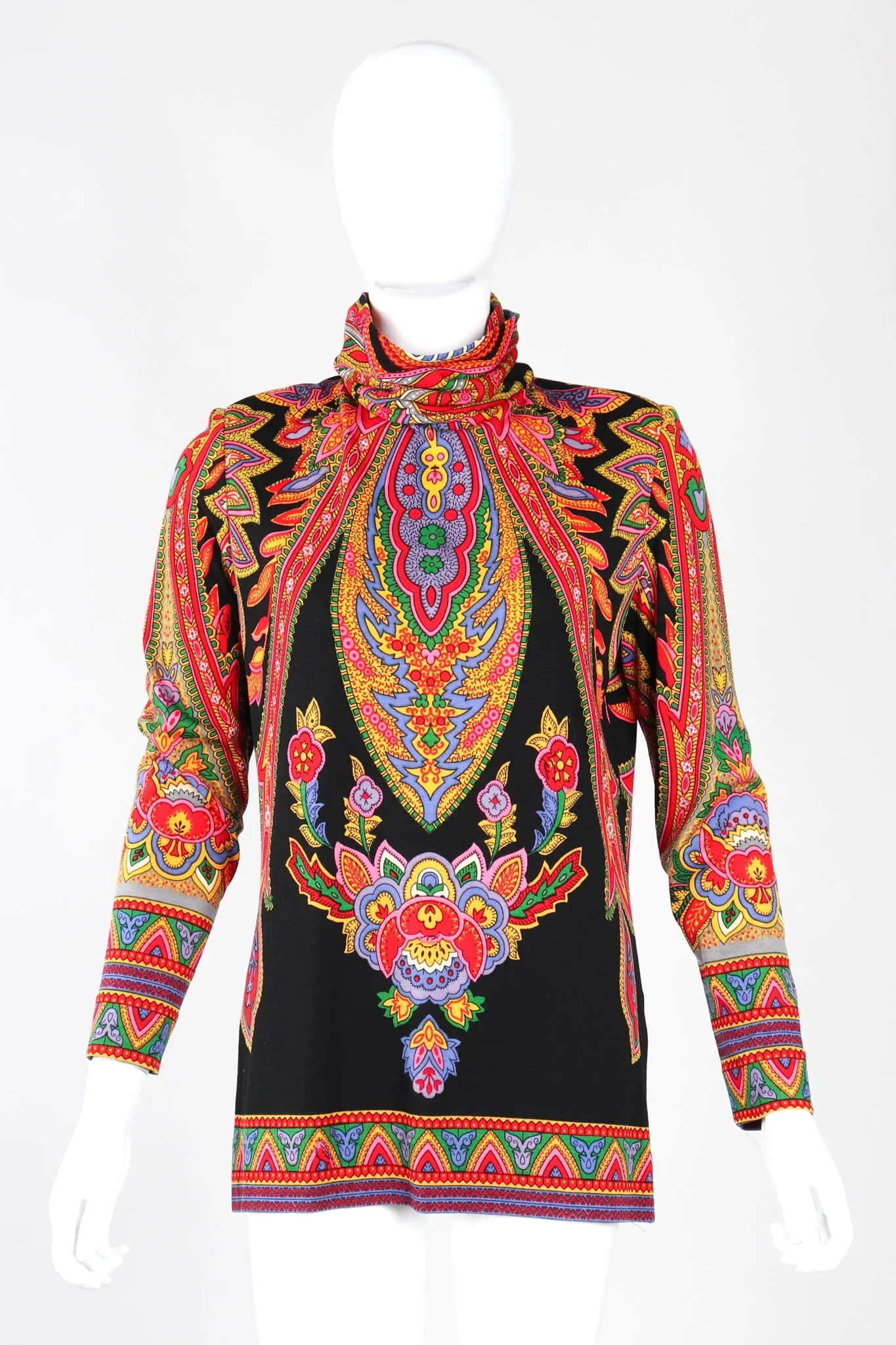 Paisley Knit Turtleneck Tunic