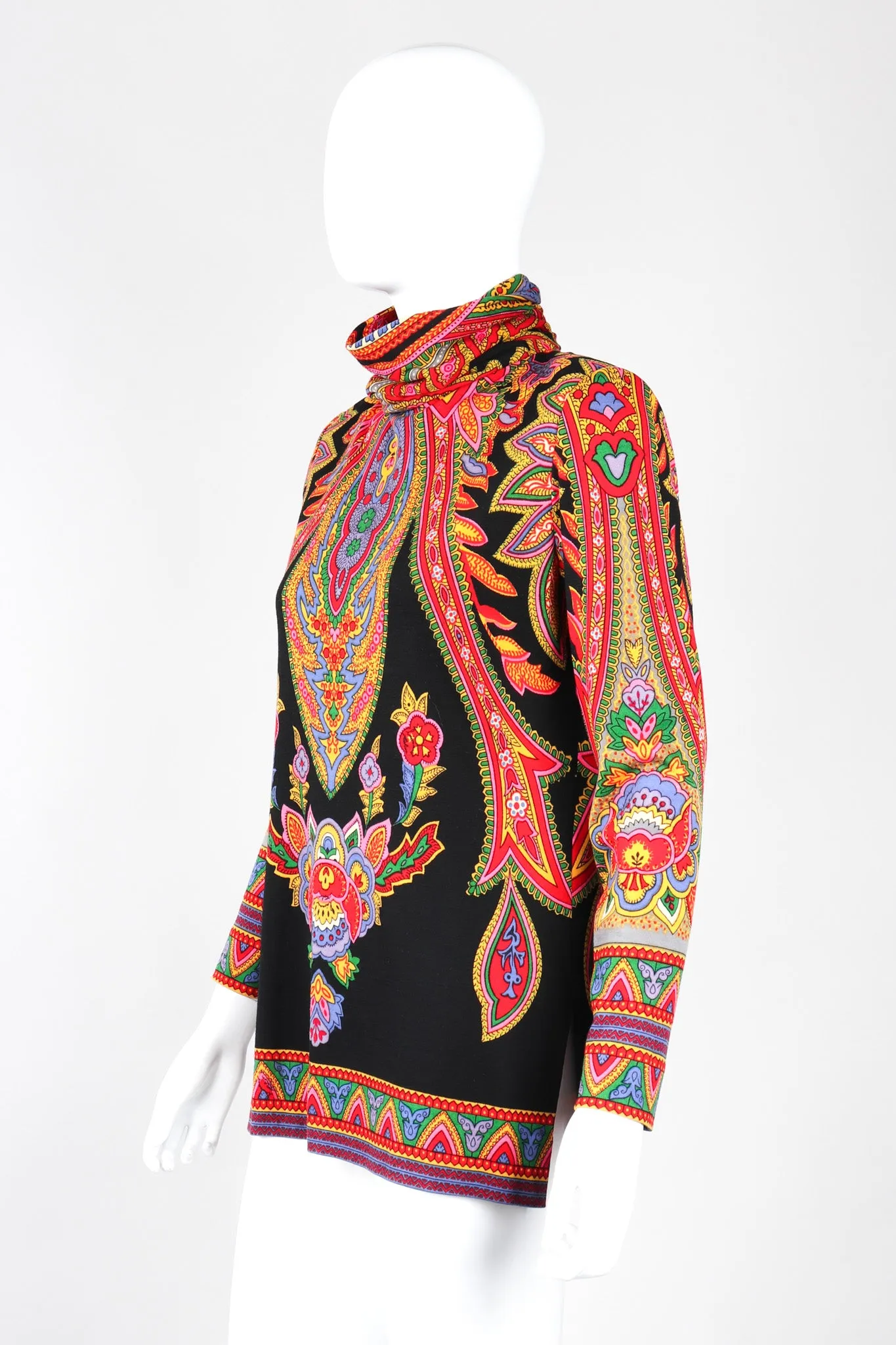 Paisley Knit Turtleneck Tunic