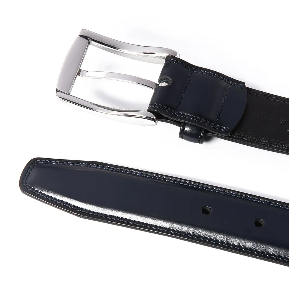 Premium Leather Belt - Navy