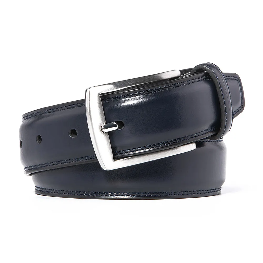 Premium Leather Belt - Navy