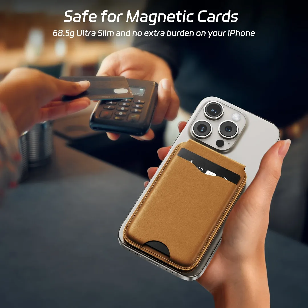 Premium Leather Magnetic Wallet Stand