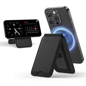 Premium Leather Magnetic Wallet Stand