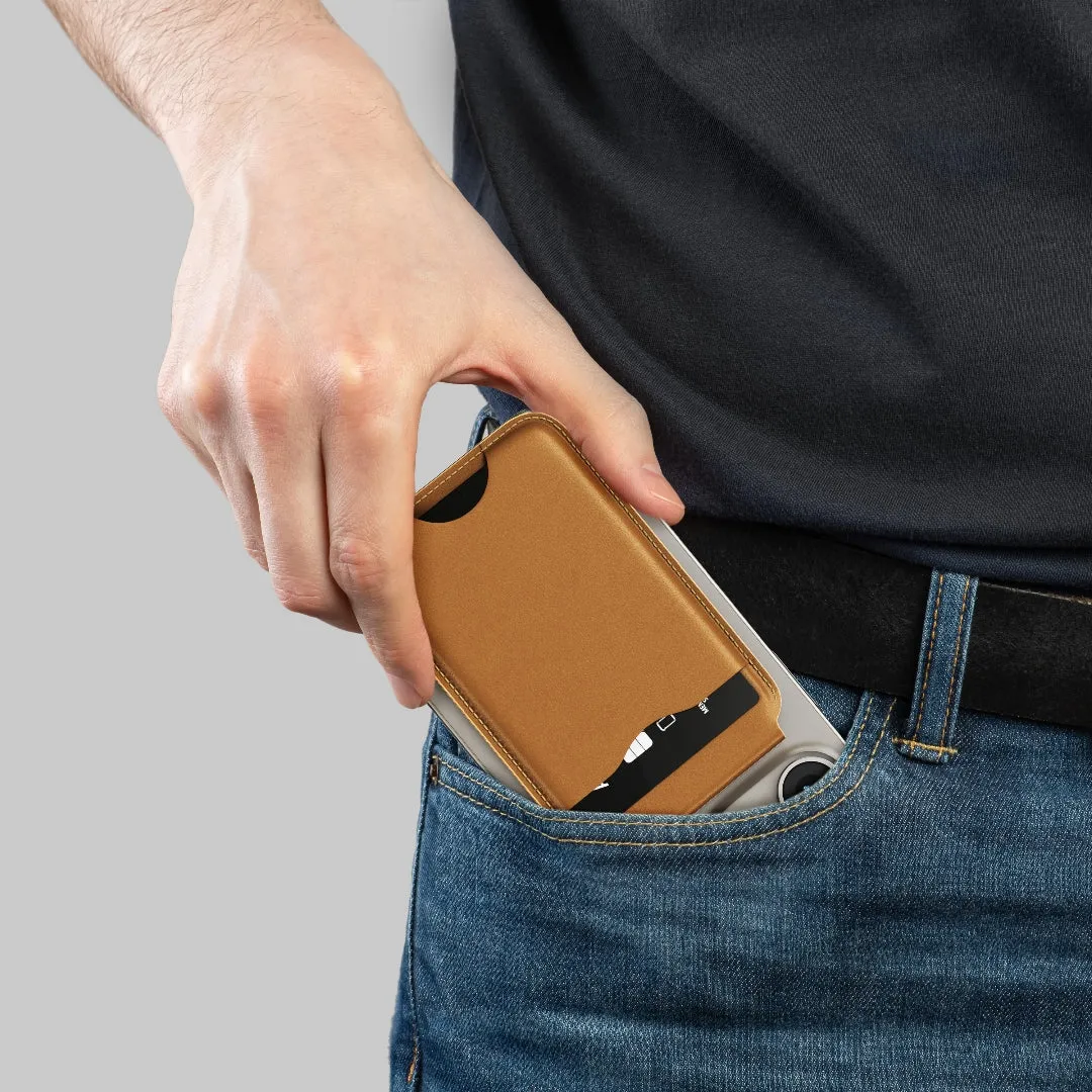 Premium Leather Magnetic Wallet Stand