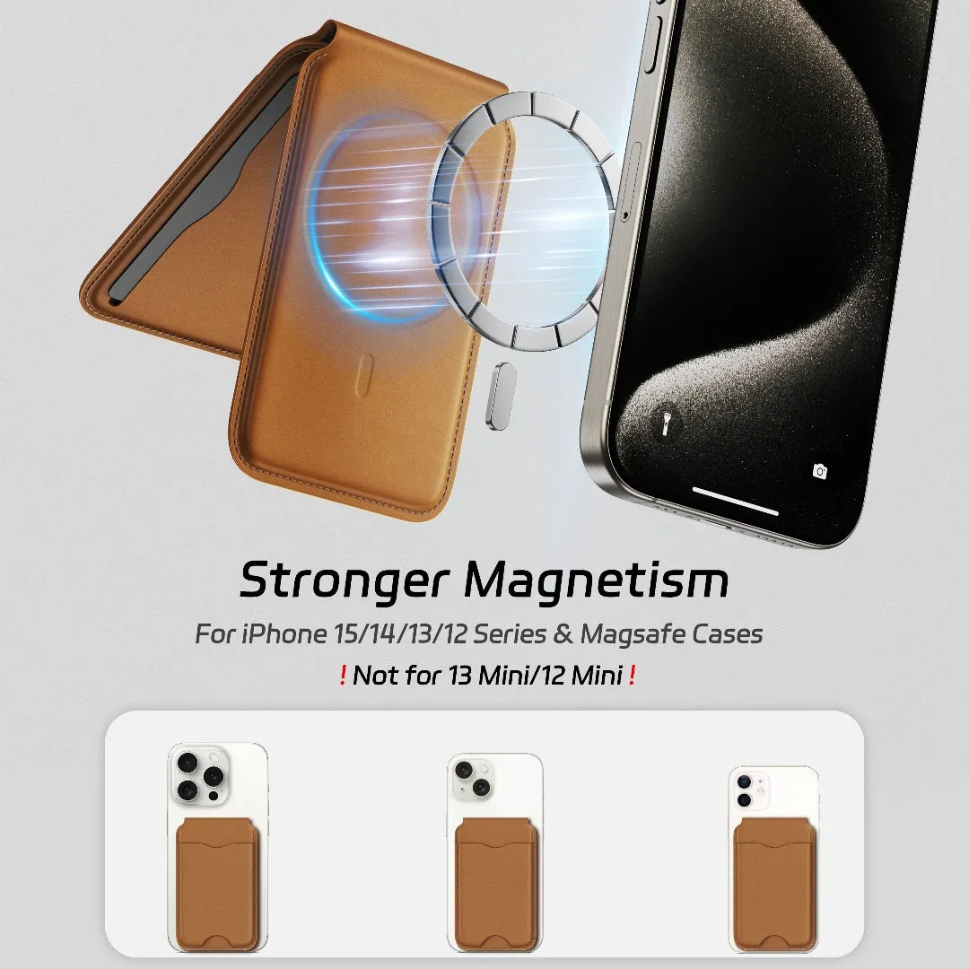 Premium Leather Magnetic Wallet Stand