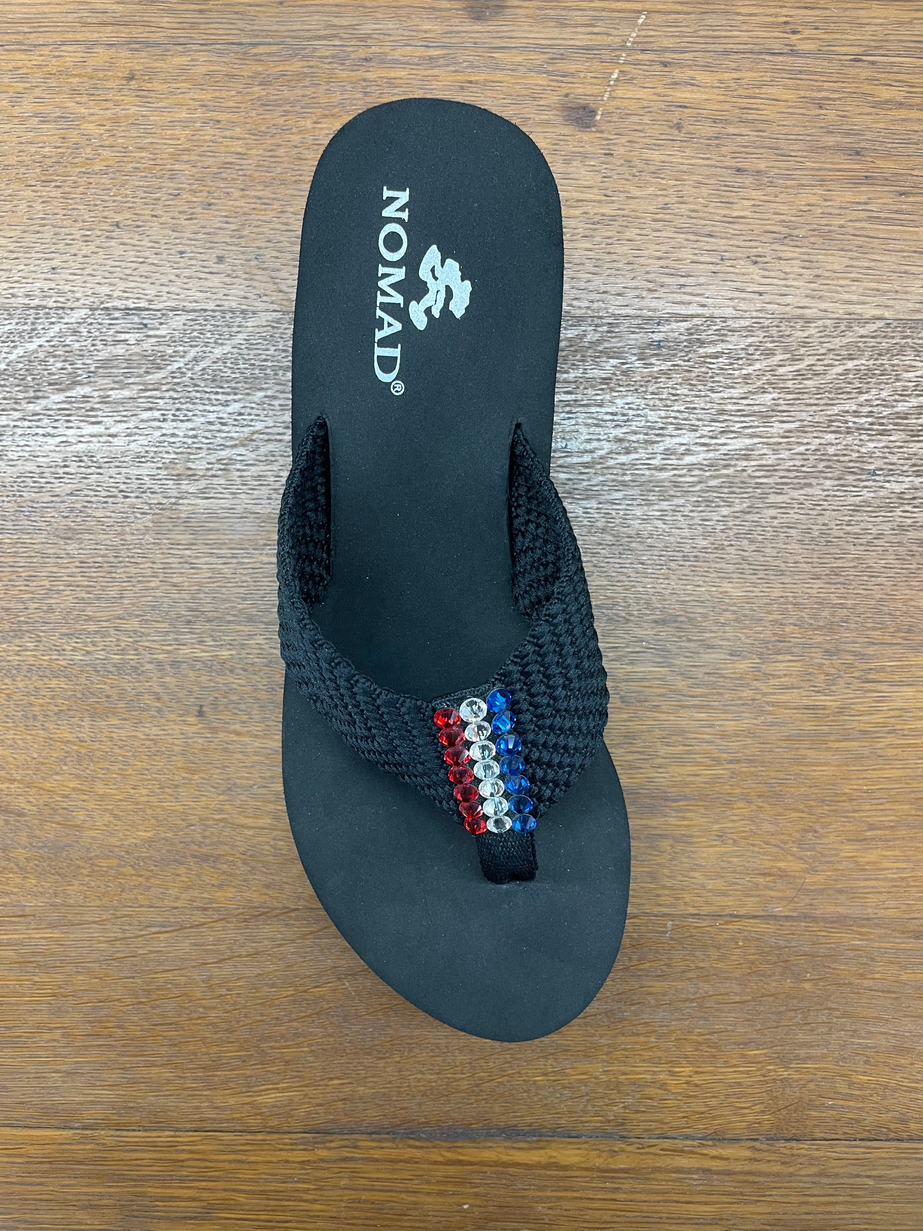 "Sassy" Red, White, & Blue Flip Flops