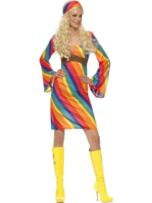 Retro 70's Disco Fever Rainbow Women's Costume