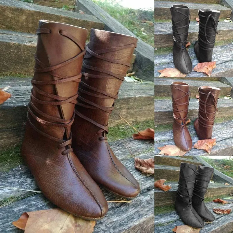 Retro New Men's Shoes Boots Lace