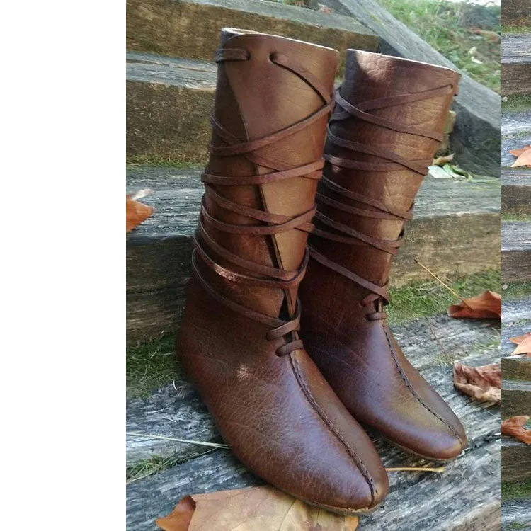Retro New Men's Shoes Boots Lace