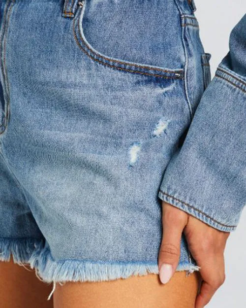 RETROFETE | Annie Denim Romper | Oasis