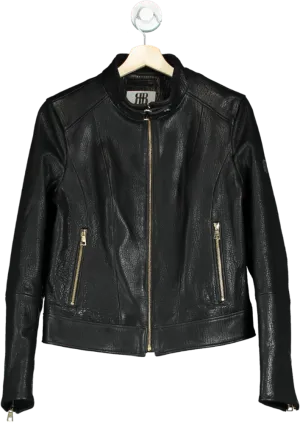 Roccoban Black Napa Leather Jacket UK M