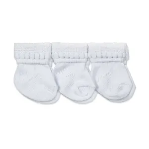 Rock-A-Bye Turn Cuff Socks 6 Pair Pack -- White