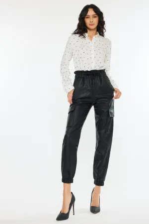 Rona Ultra High Rise Faux Leather Joggers