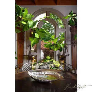 Silver Banana Leaf Bowl