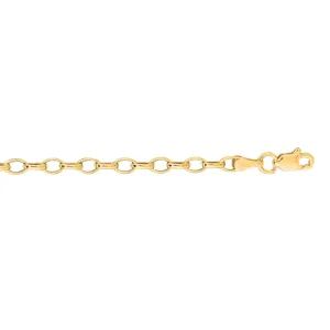 Sincerely Springer's 14k Yellow 18" Gold Oval Rolo Lightweight Chain Necklace