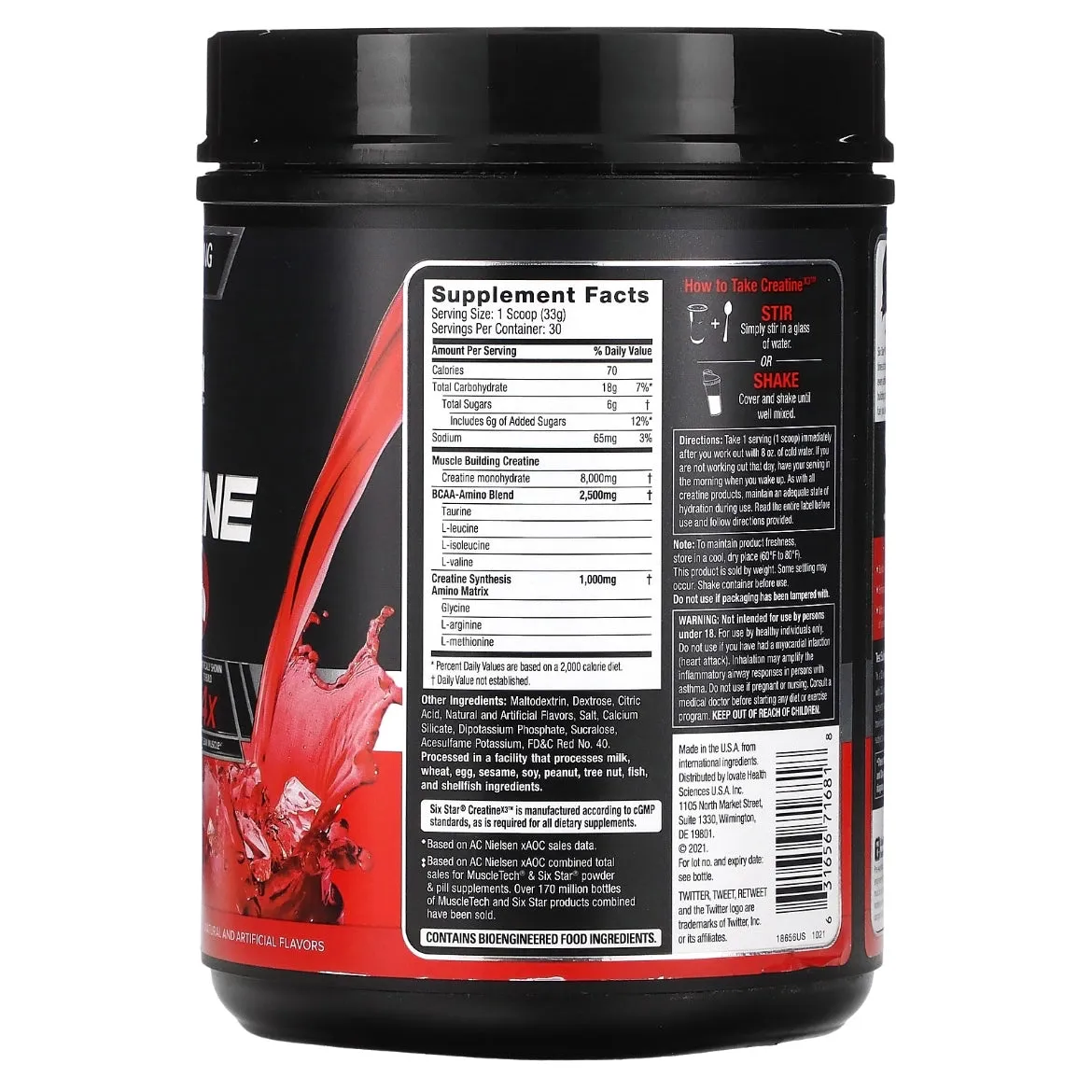 SIXSTAR Creatine X3 Fruit Punch 2.18 lbs (990 g) Exp 11 May 2025