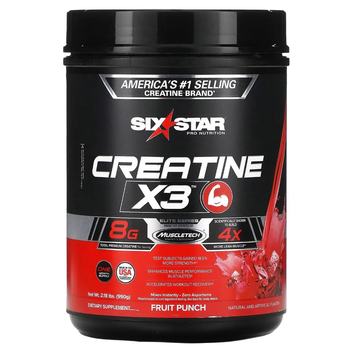 SIXSTAR Creatine X3 Fruit Punch 2.18 lbs (990 g) Exp 11 May 2025