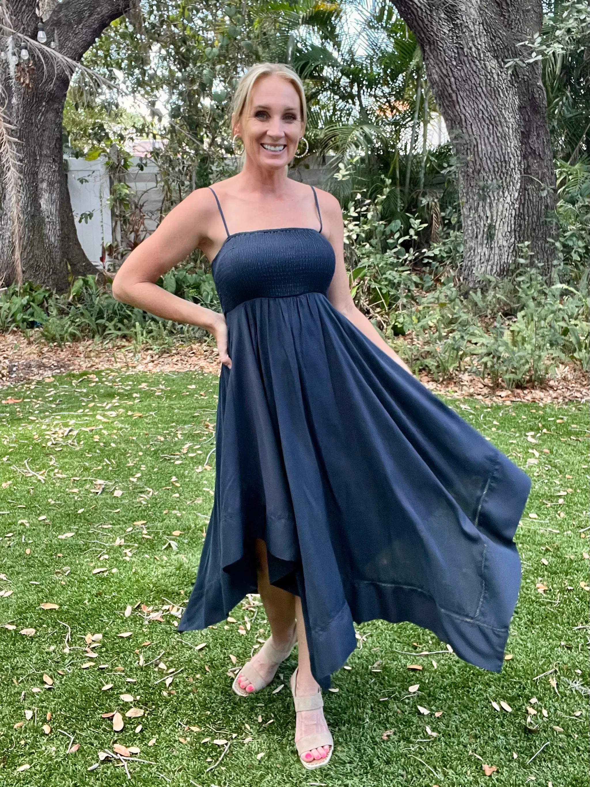 Sylvia Navy Midi Dress