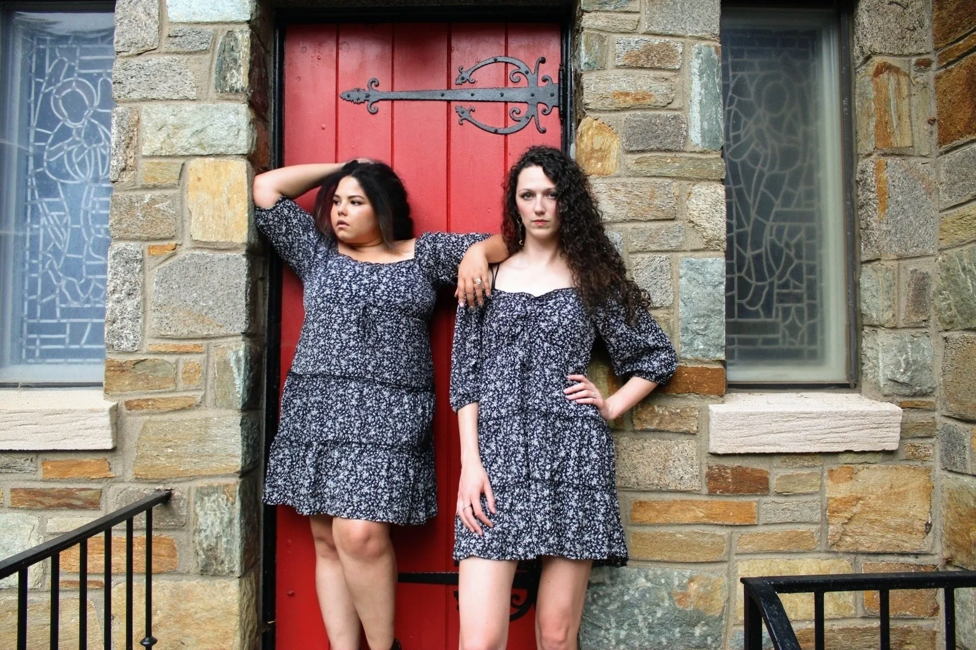 The Lana - ruffled floral black dress