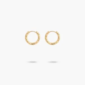 Titanium Textured Huggie Earrings