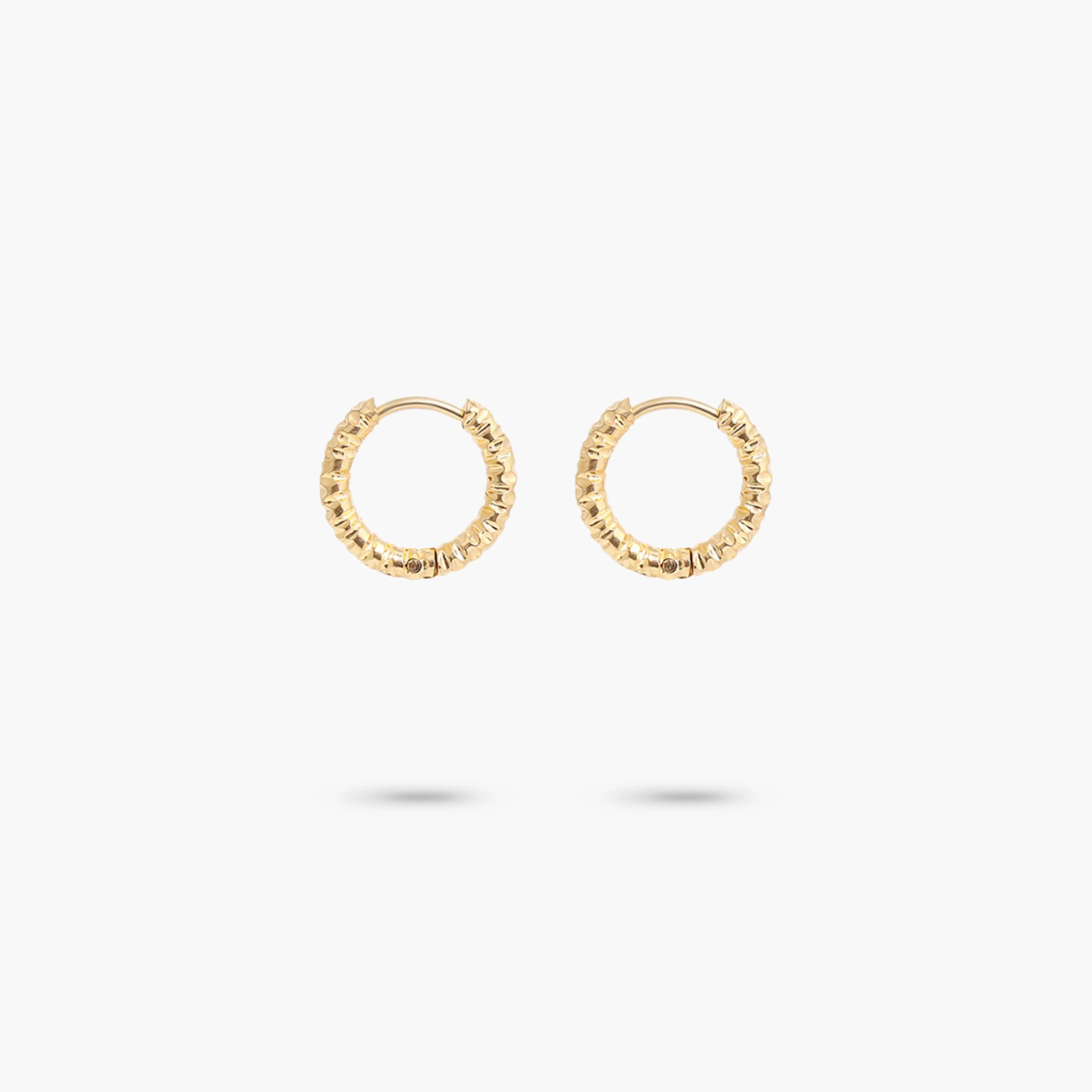 Titanium Textured Huggie Earrings