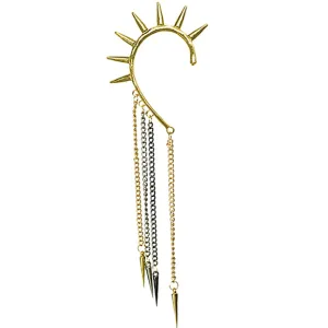 Tricolor One piece Retro Chain Spike Earring