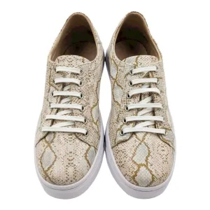 Two Pretty Leather Pink Snakeskin Sneakers