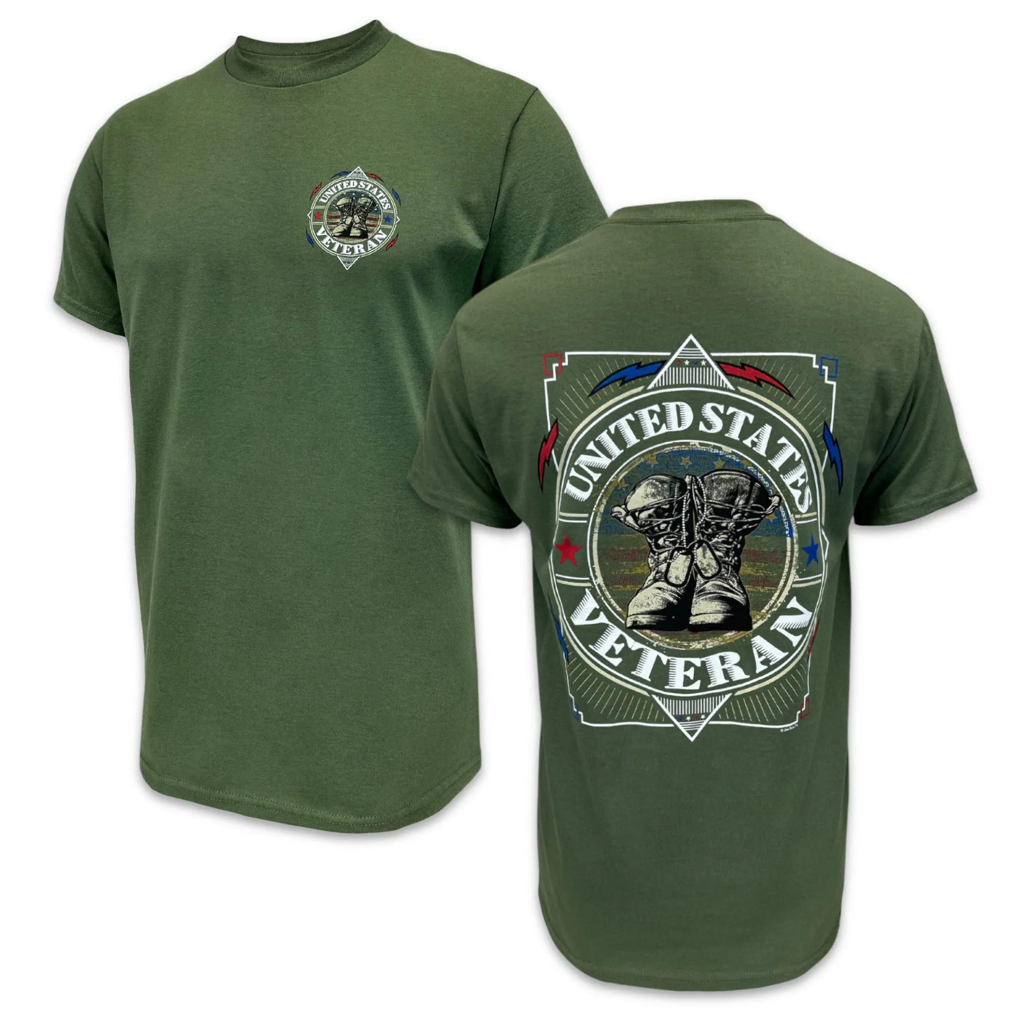United States Veteran Boots T-Shirt (OD Green)