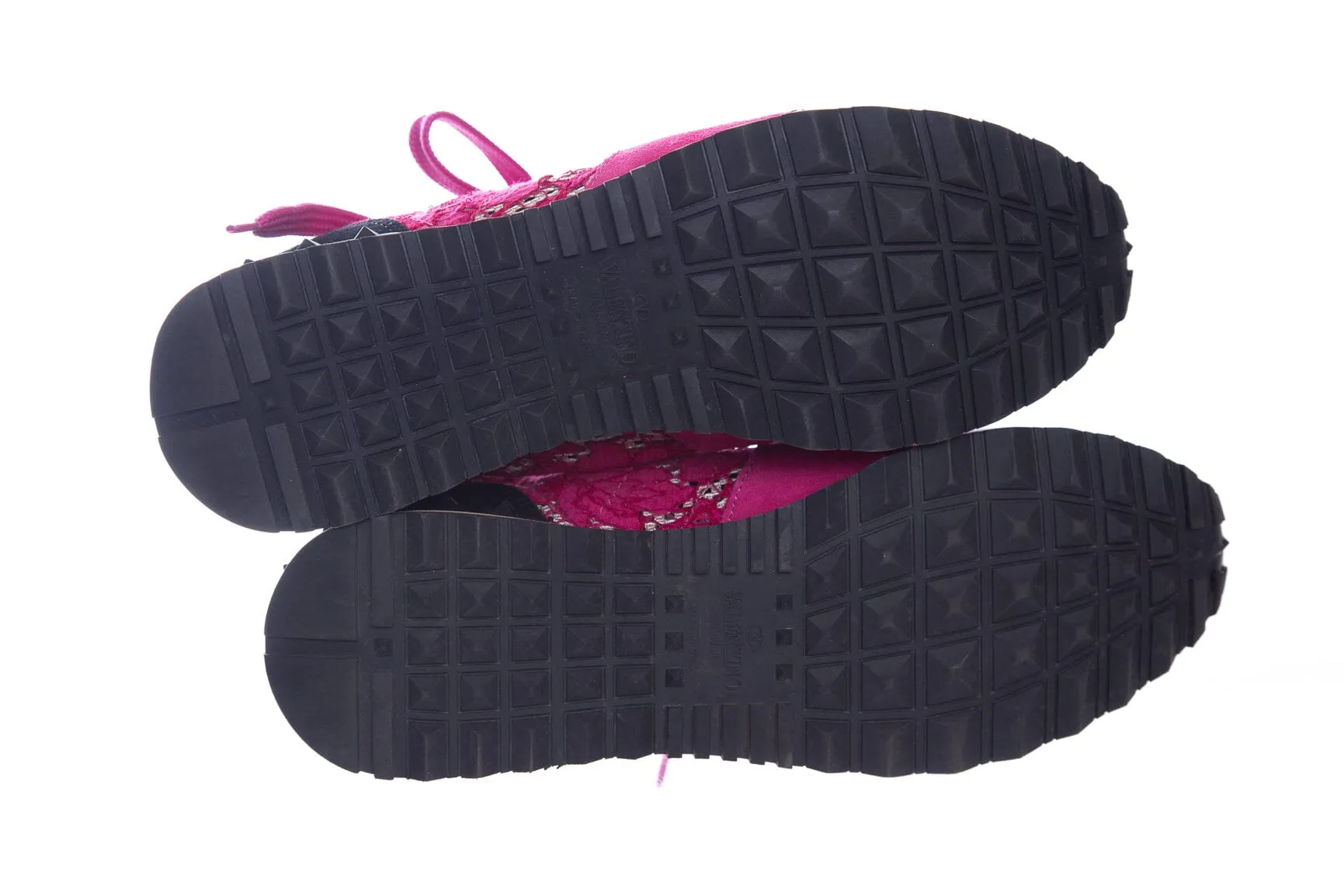 Valentino Pink Lace Lace Up Sneakers SZ 36.5