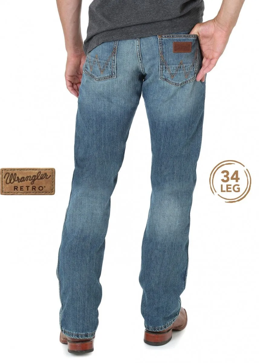 Wrangler Retro Slim Straight Leg Mens Jeans Rock Top