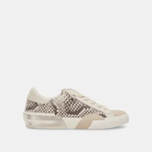 ZINA SNEAKERS BLACK WHITE EMBOSSED SNAKE